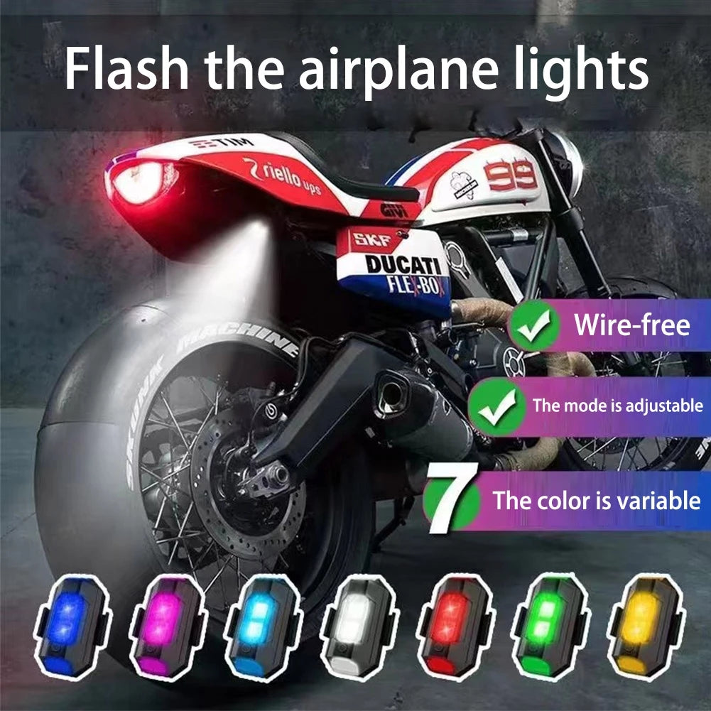 7 Colors LED Strobe Lights & USB Charging