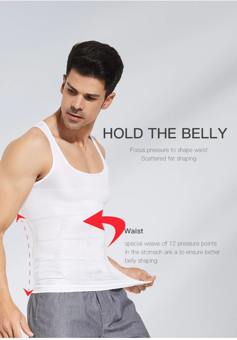Men's Slimming Body Shaper Vest【White Color】