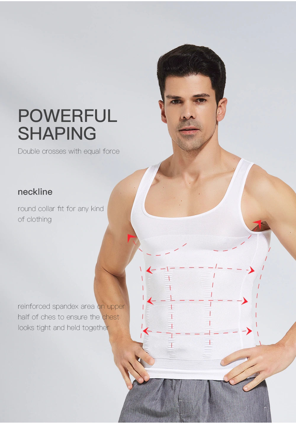 Men's Slimming Body Shaper Vest【White Color】