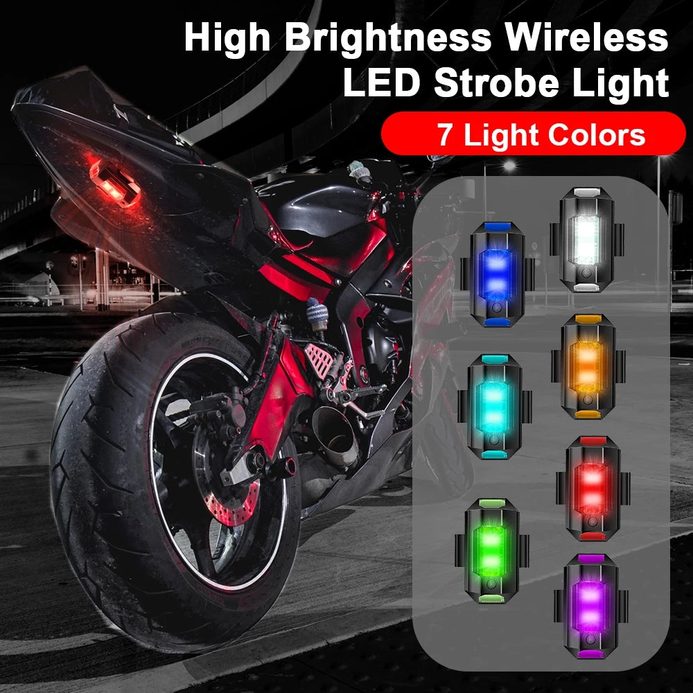 7 Colors LED Strobe Lights & USB Charging