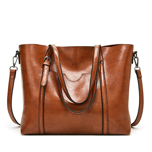 Large Capacity Leather Handbag