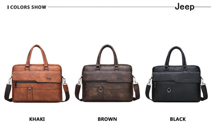 JEEP BULUO Men Briefcase Leather Handbag【3 Colors】