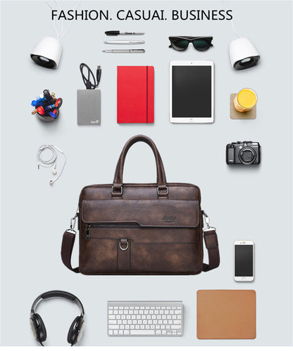 JEEP BULUO Men Briefcase Leather Handbag【3 Colors】